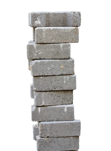 Nine stacked bricks to build house or wall — Stock Photo, Image