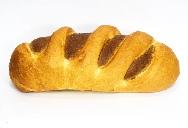 Finom lédús kenyér, fehér alapon — Stock Fotó