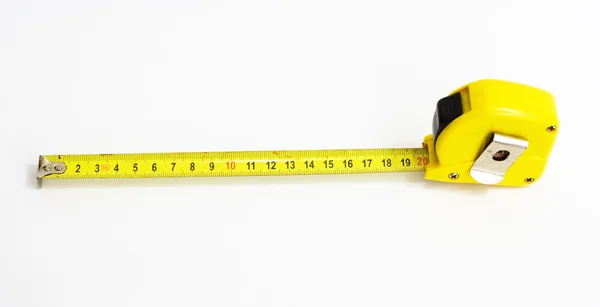 20 méteres - mérés mérőszalag, fehér háttér — Stock Fotó