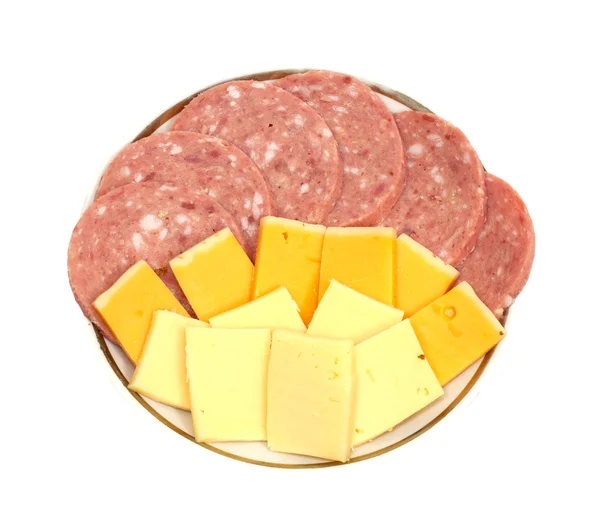 Колбаса с сыром — стоковое фото