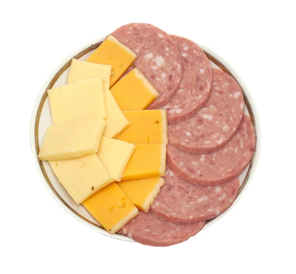 Wurst mit Käse — Stockfoto