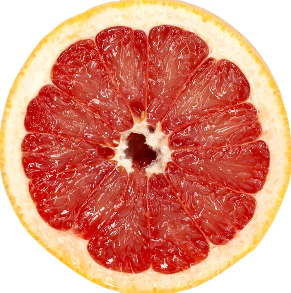 Röd grapefrukt närbild makro skott — Stockfoto