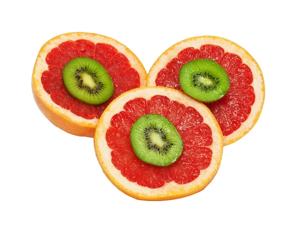 Elszigetelt kivi és grapefruit — Stock Fotó