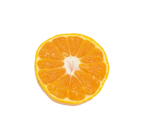 Šťavnatá mandarinka, mandarinka, oranžové na bílém pozadí, detail, — Stock fotografie