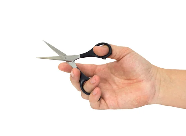Ręczne cięcie nożyczkami włosy, na białym tle — Zdjęcie stockowe