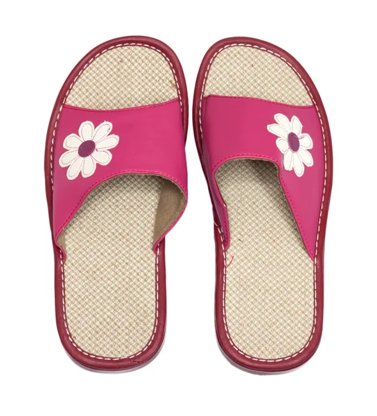 Roze flip-flops geïsoleerd op wit — Stockfoto