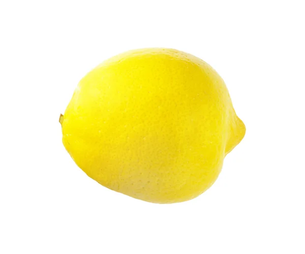 Limón amarillo fresco aislado sobre blanco con camino de recorte — Foto de Stock