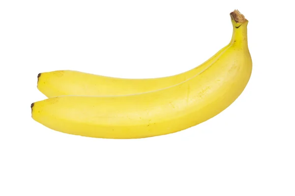 在白色背景上绝缘的两个成熟香蕉 — 图库照片