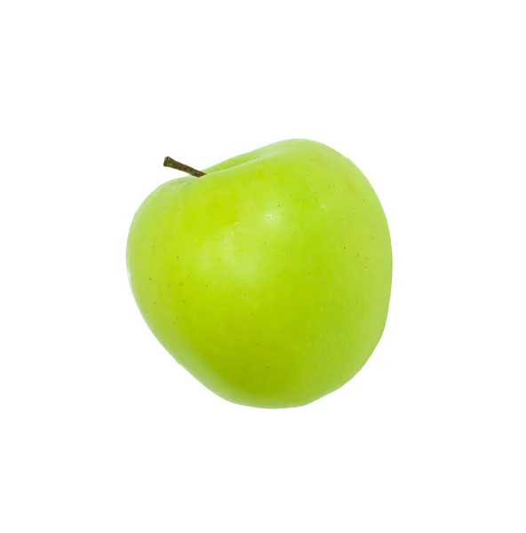 Una manzana verde madura. Aislado sobre blanco —  Fotos de Stock