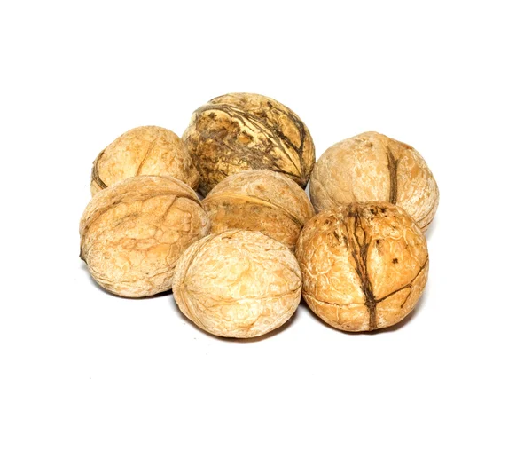 Орехи, выделенные на белой поверхности — стоковое фото