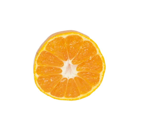Juicy tangerine, mandarin, orange on white background, closeup, — Stock Photo, Image