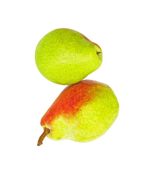 Två päron isolerade över vita — Stockfoto