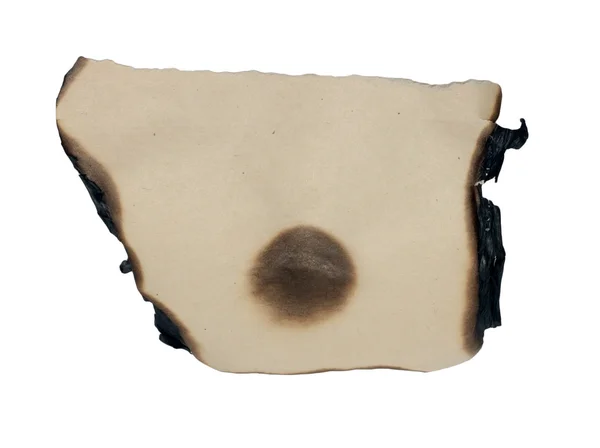 Beyaz arka plan üzerinde izole kenarları yanmış kağıt — Stok fotoğraf