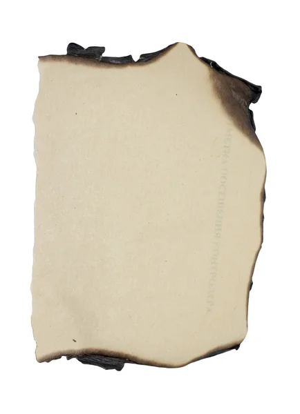 Bords brûlés papier isolé sur fond blanc — Photo