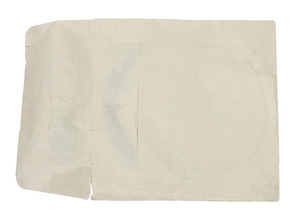 Старый лист бумаги изолирован на белом — стоковое фото
