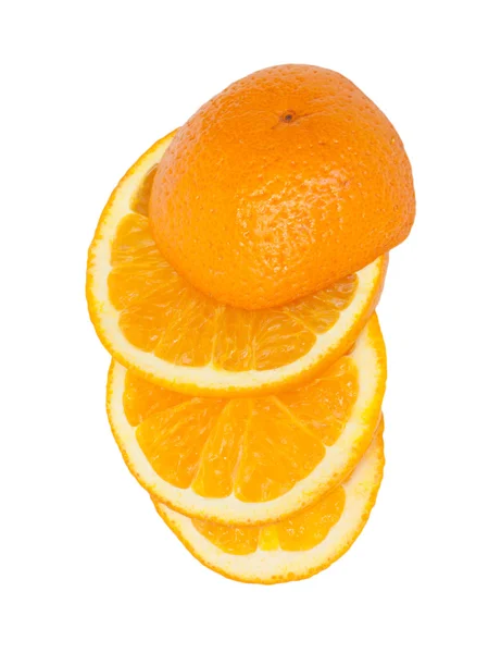 오렌지의 조각입니다. 흰색 절연. — 스톡 사진