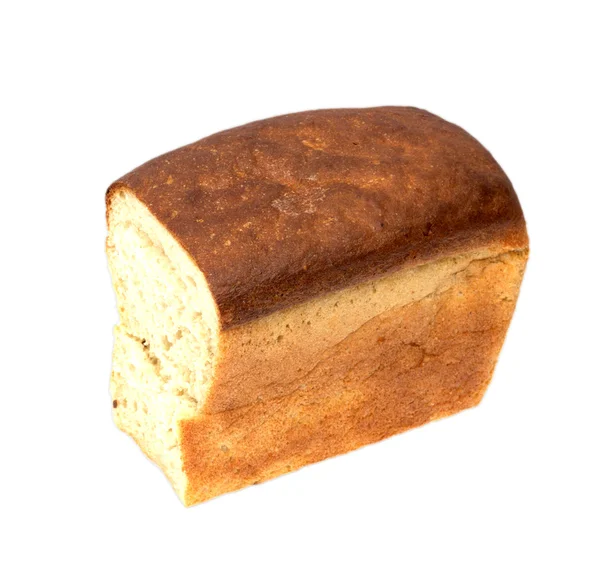 Wit brood brood geïsoleerd op witte achtergrond — Stockfoto