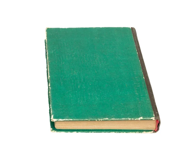 Livros verdes sobre fundo branco isolado — Fotografia de Stock