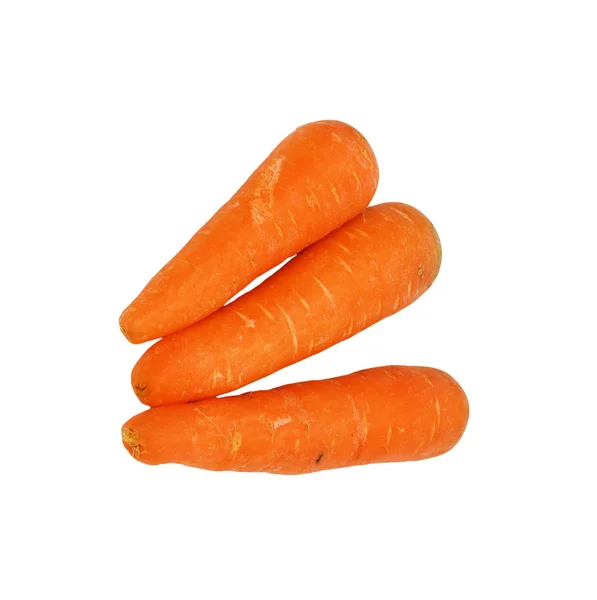 Grupo de verduras frescas de zanahoria sobre fondo blanco — Foto de Stock