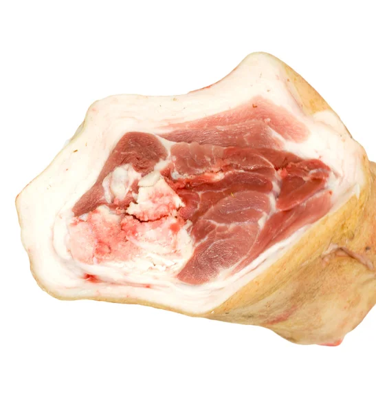 Raw pork (leg) isolated on white background — Stock Photo, Image