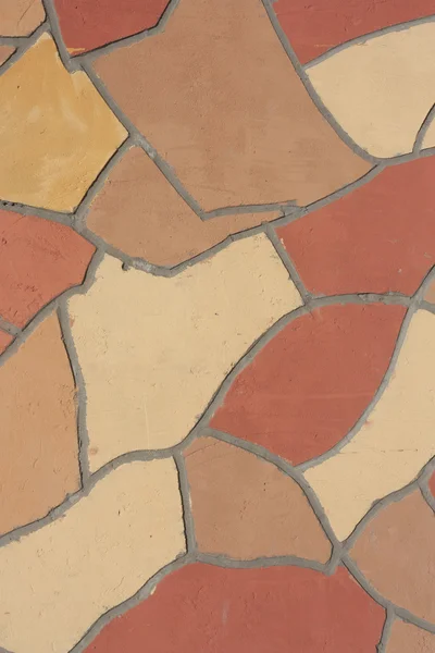Mosaico irregular de pared al aire libre — Foto de Stock
