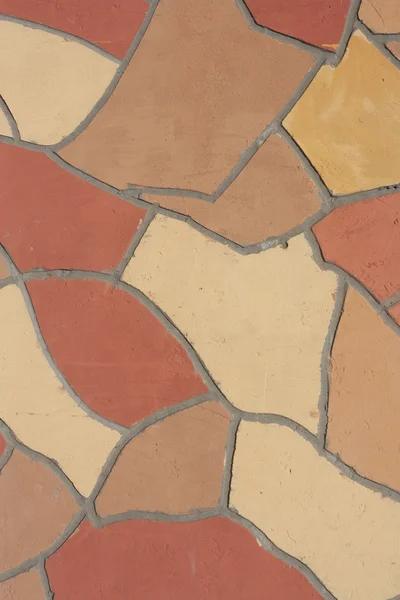 Mosaico irregular de pared al aire libre — Foto de Stock