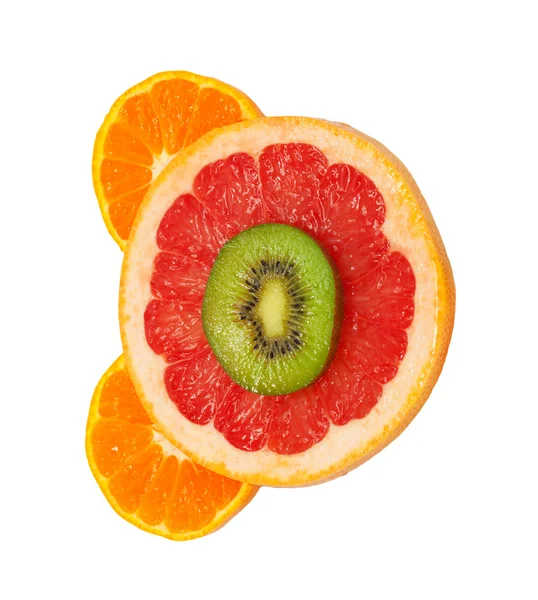Geïsoleerde kiwi en grapefruit — Stockfoto