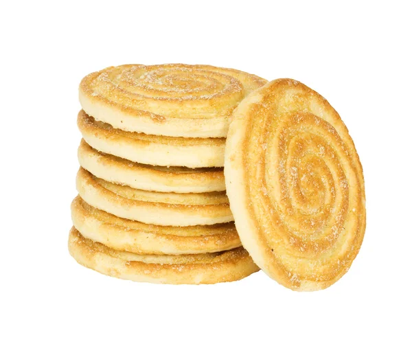 Round cracker stack, isolated — Stock Photo, Image