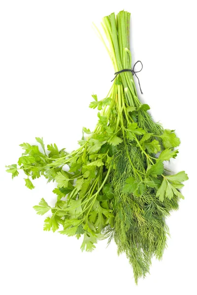 Dill and parsley isolated on a white background — Stock Photo, Image