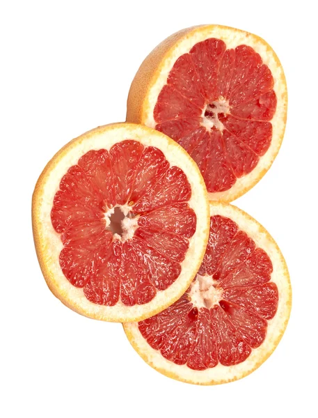 在白色背景上的成熟葡萄柚 — 图库照片