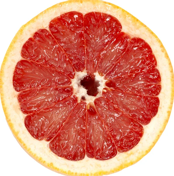 Röd grapefrukt närbild makro skott — Stockfoto