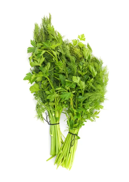 Dill and parsley isolated on a white background Royalty Free Stock Photos