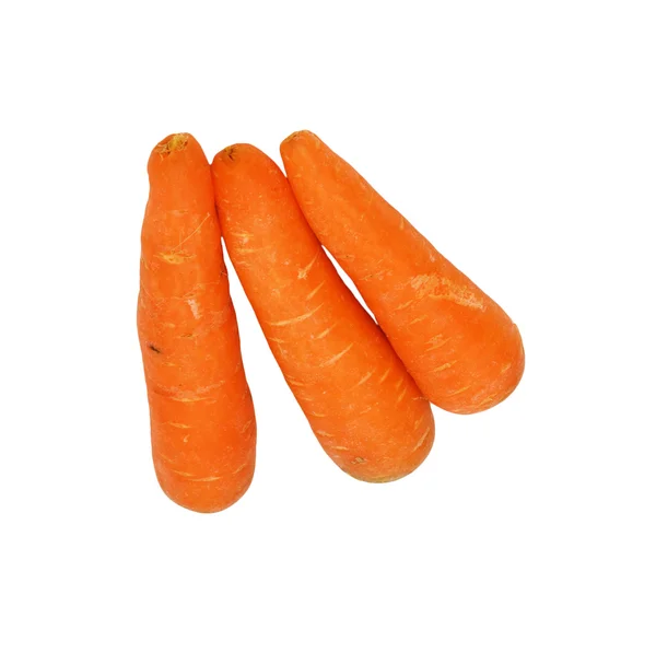 Grupo de verduras frescas de zanahoria sobre fondo blanco — Foto de Stock