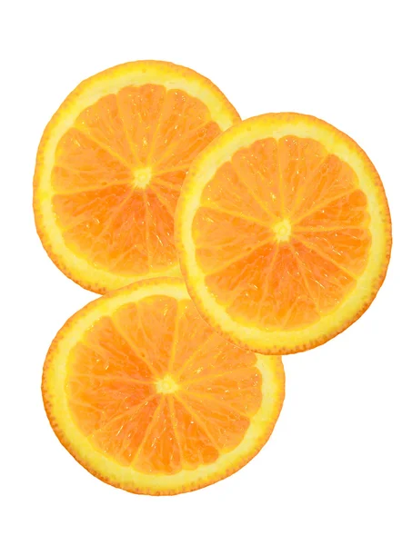 Une tranche d'orange. isolé sur blanc . — Photo