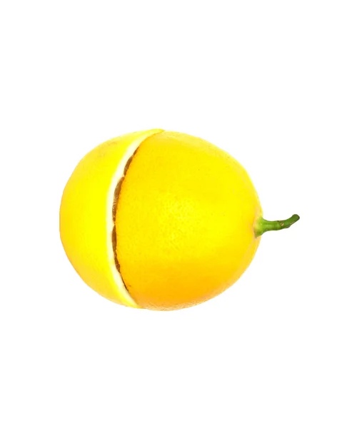 복사 공간 이 있는 흰 배경에 있는 레몬 — 스톡 사진