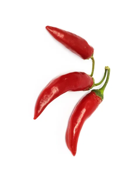Drie hete chili peppers — Stockfoto