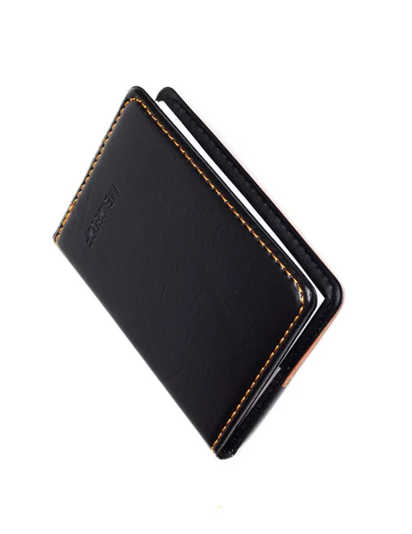 Küçük siyah notebook ile boş kapak — Stok fotoğraf