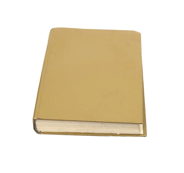 Gele boek geïsoleerd op witte achtergrond — Stockfoto