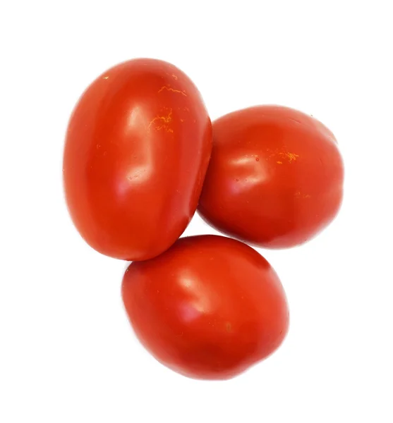 Trois tomates sur fond blanc — Photo