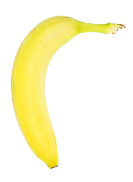 Zralý banán izolované na bílém pozadí — Stock fotografie