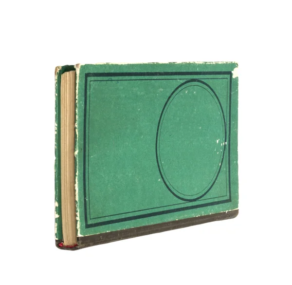Stary Zielona książka na białym tle — Zdjęcie stockowe