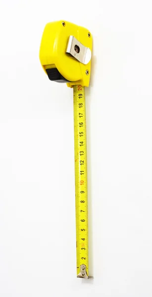 20 metros - fita métrica, fundo branco — Fotografia de Stock