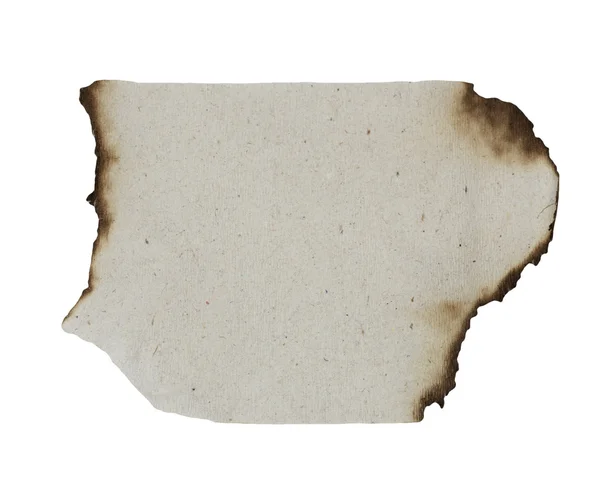 Papel de bordas queimadas isolado sobre fundo branco — Fotografia de Stock
