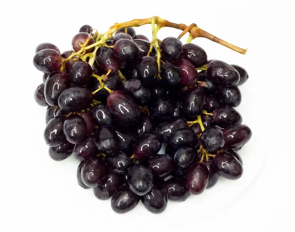 Ramo de uvas negras aisladas sobre fondo blanco —  Fotos de Stock