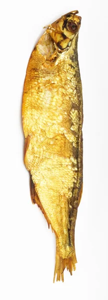 白で隔離されるスモーク魚 — ストック写真