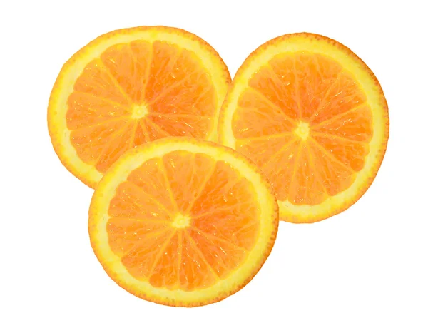 切片的橙色。在白色隔离. — 图库照片