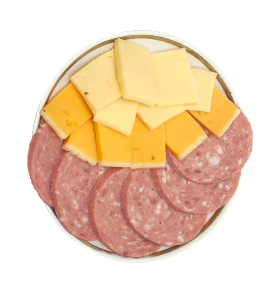 Wurst mit Käse — Stockfoto