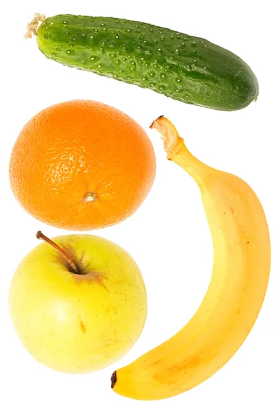 The apple; the banana; orange;the cucumber — Stock Photo, Image