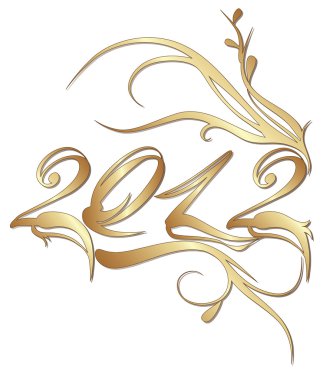 Golden New Year 2012 clipart