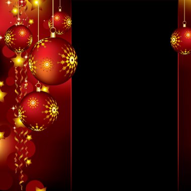 Christmas background with baubles and stars clipart